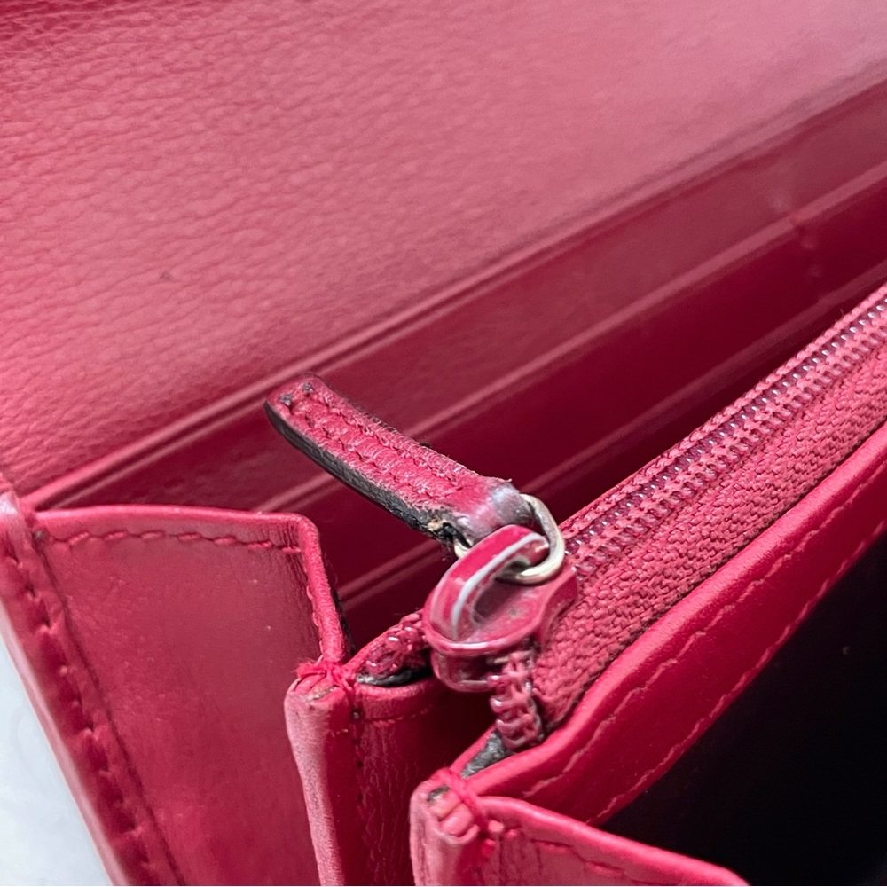 Gucci brown monogram canvas burgundy leather trim heart GG logo wallet - Picture 9 of 14